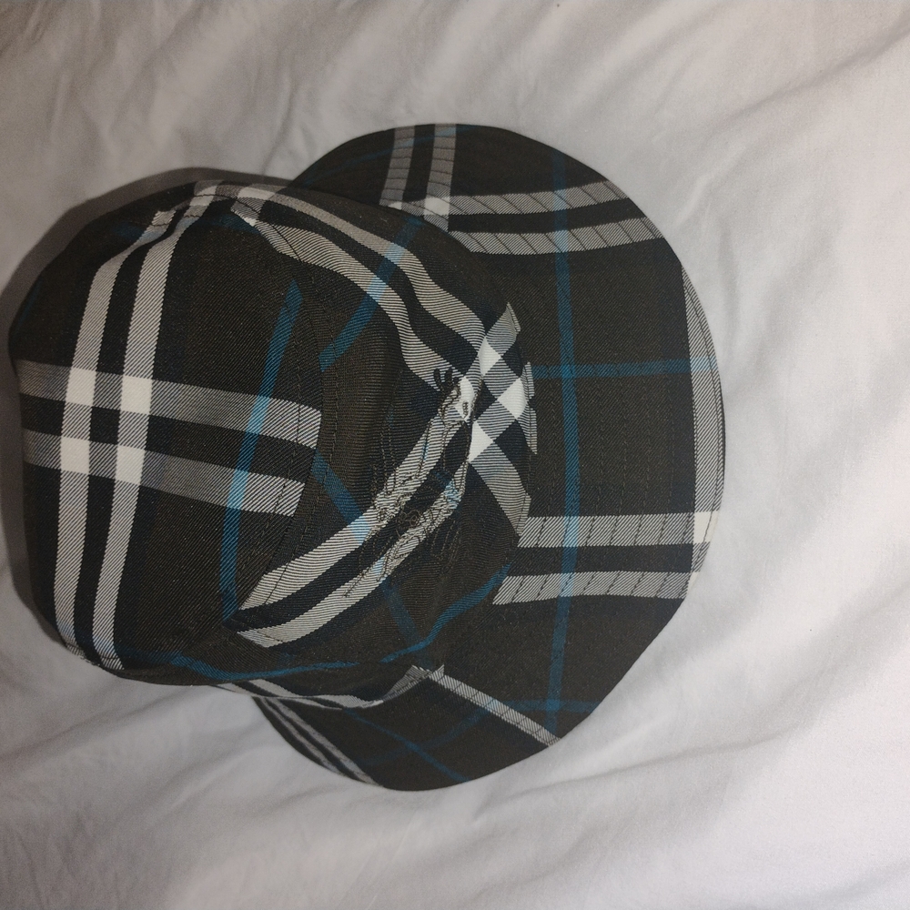 Burberry Checkered Hat in Black and Blue
